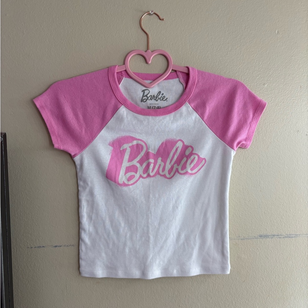 l Barbie Pink and White Short Sleeve Tee